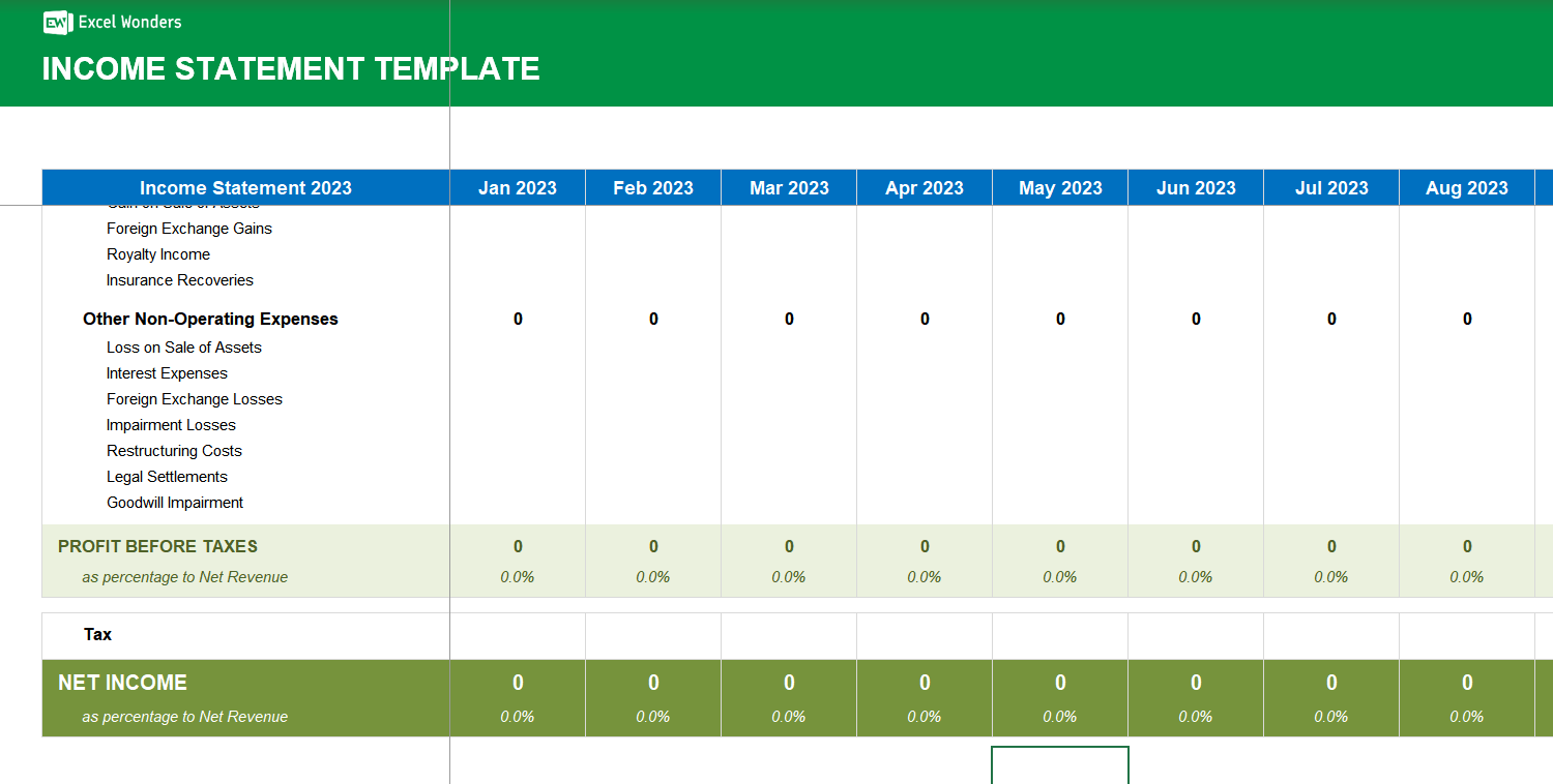 Income Statement Excel Template Image 4