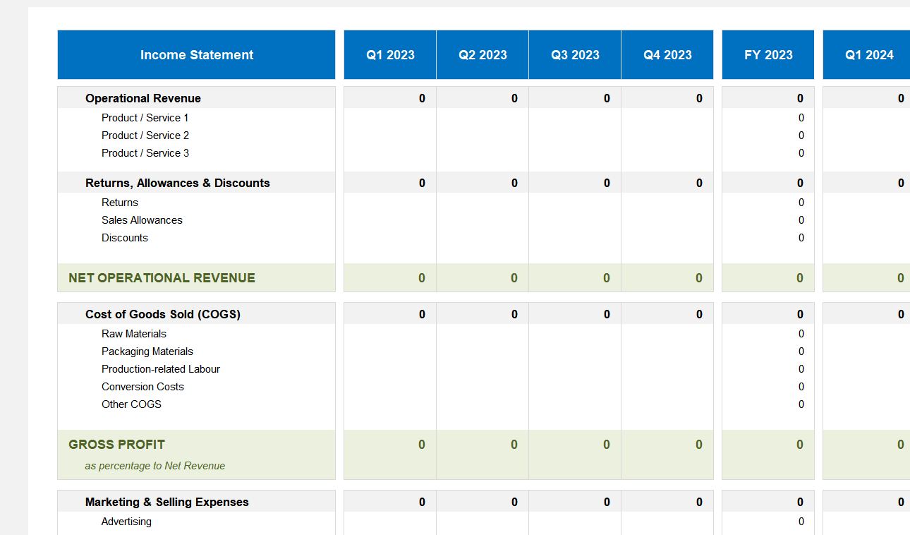 Income Statement Pro Excel Template Default Image thumbnail image