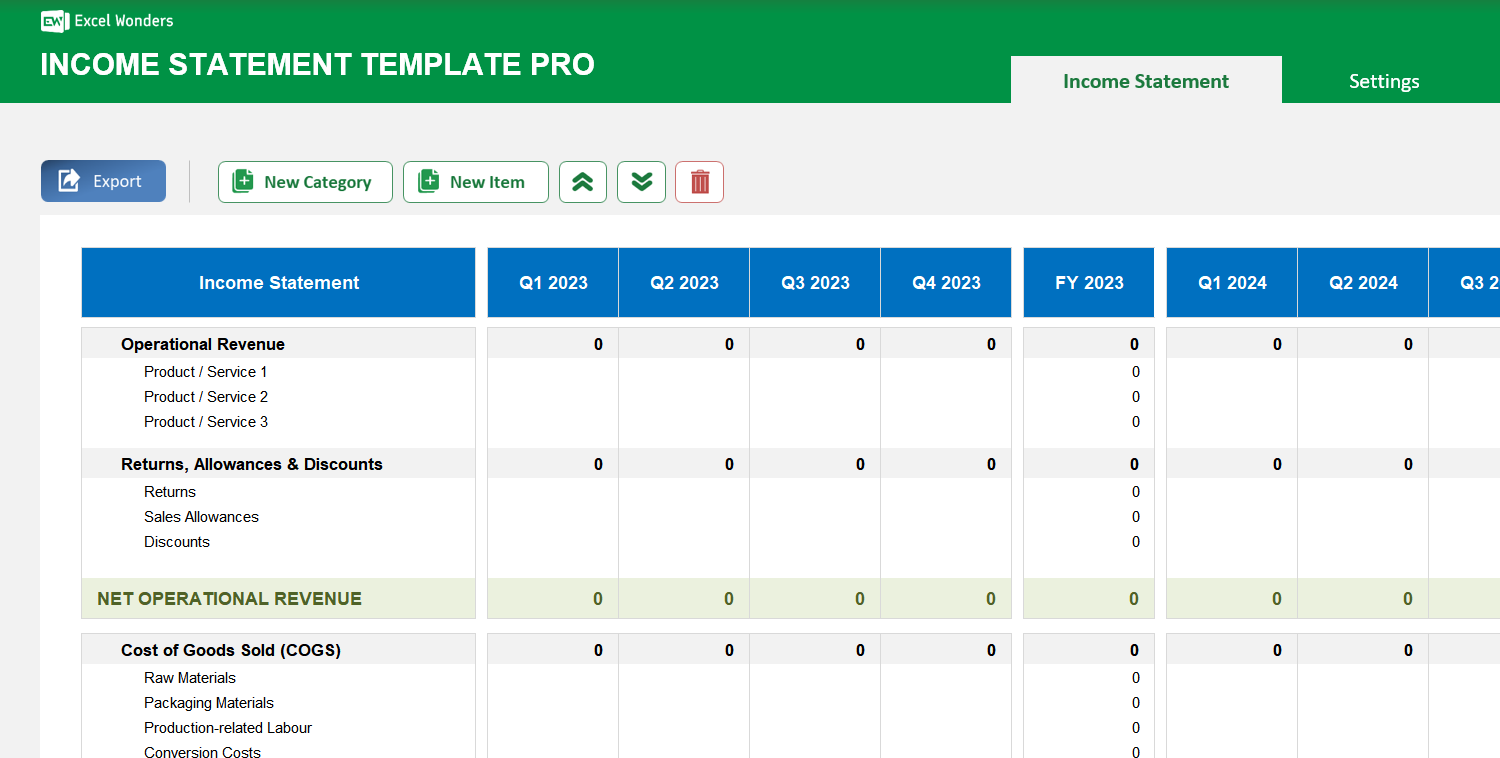 income-statement-pro-excel-template main image
