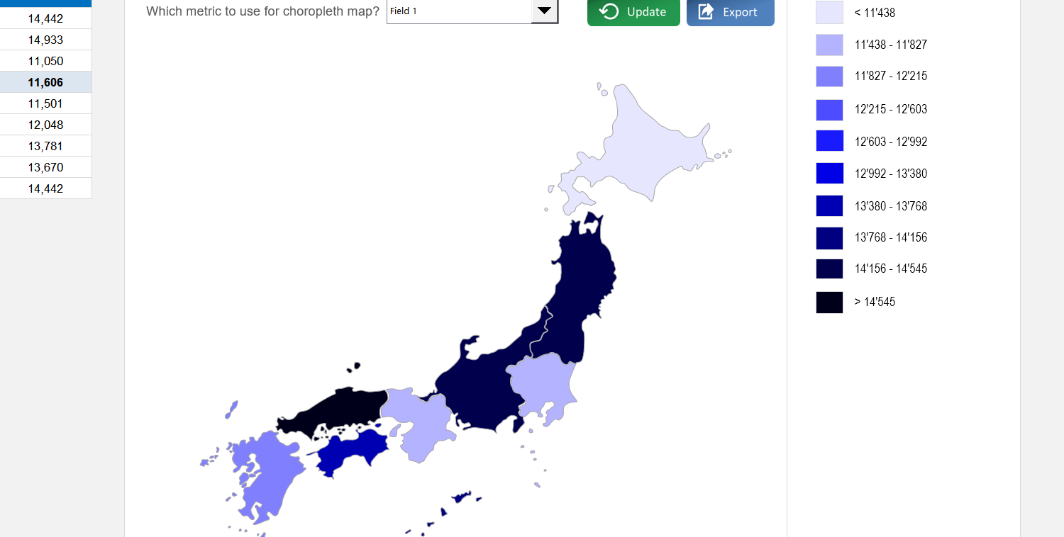 Japan Choropleth Map Excel Template Image 3