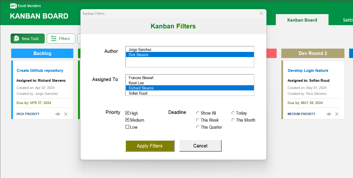 Kanban Board Excel Template Image 4
