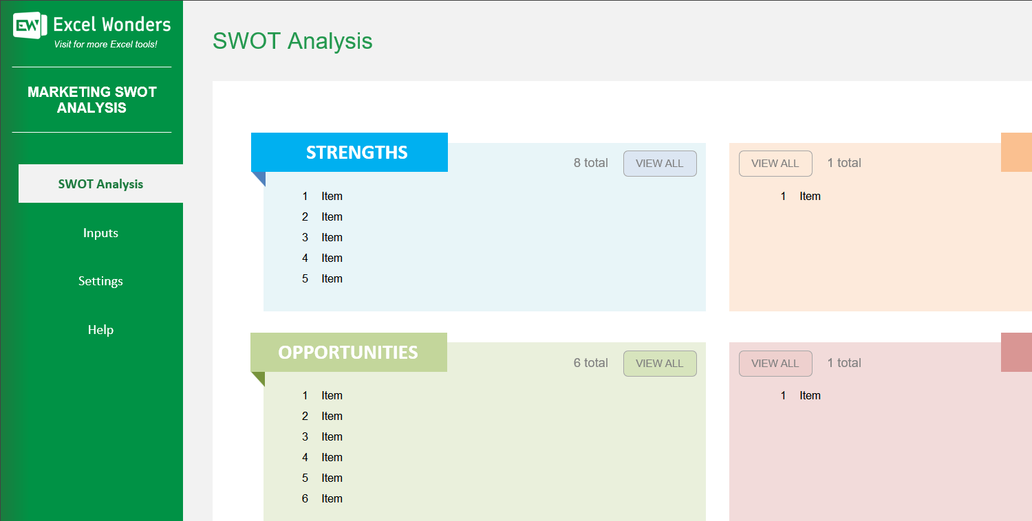 marketing-swot-analysis-excel-template main image