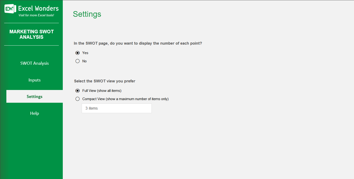Marketing SWOT Analysis Excel Template Image 5