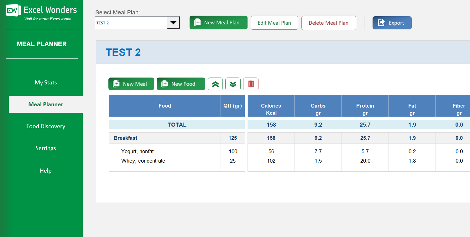 Meal Planner Excel Template Image 5