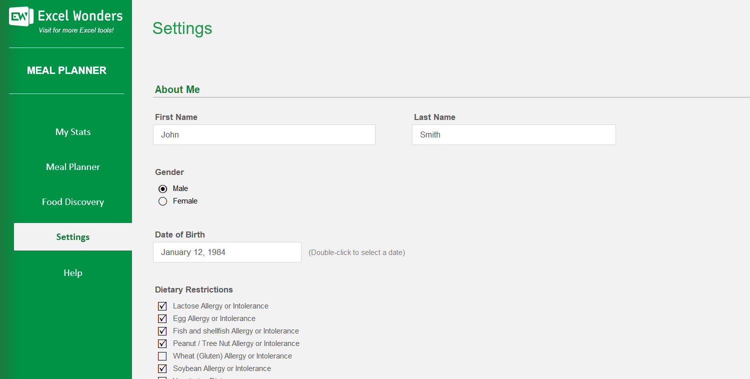Meal Planner Excel Template Image 6