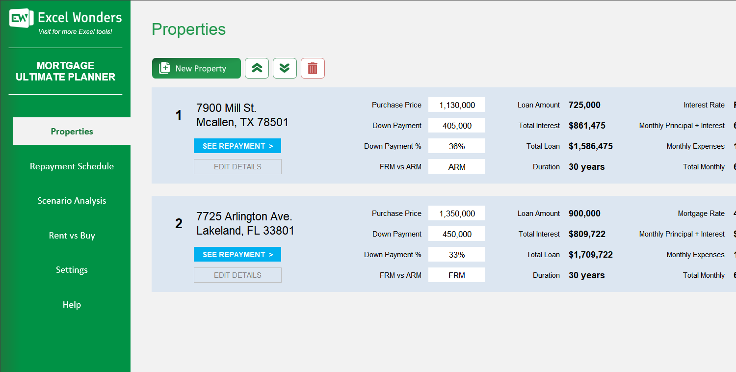 mortgage-ultimate-planner-excel-template main image