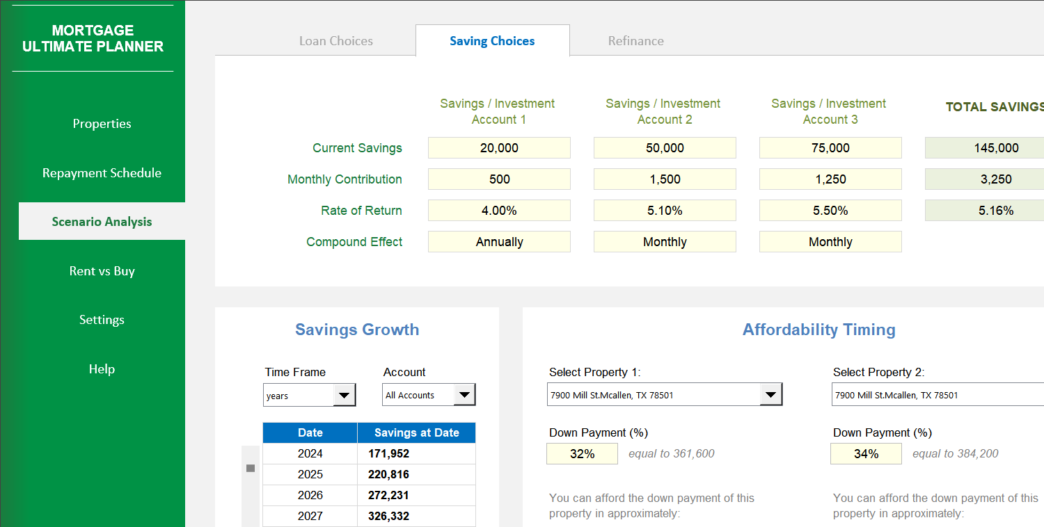 Mortgage Ultimate Planner Excel Template Image 5
