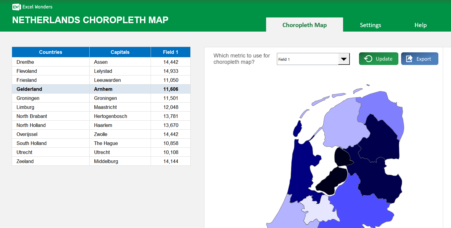 netherlands-choropleth-map-excel-template main image