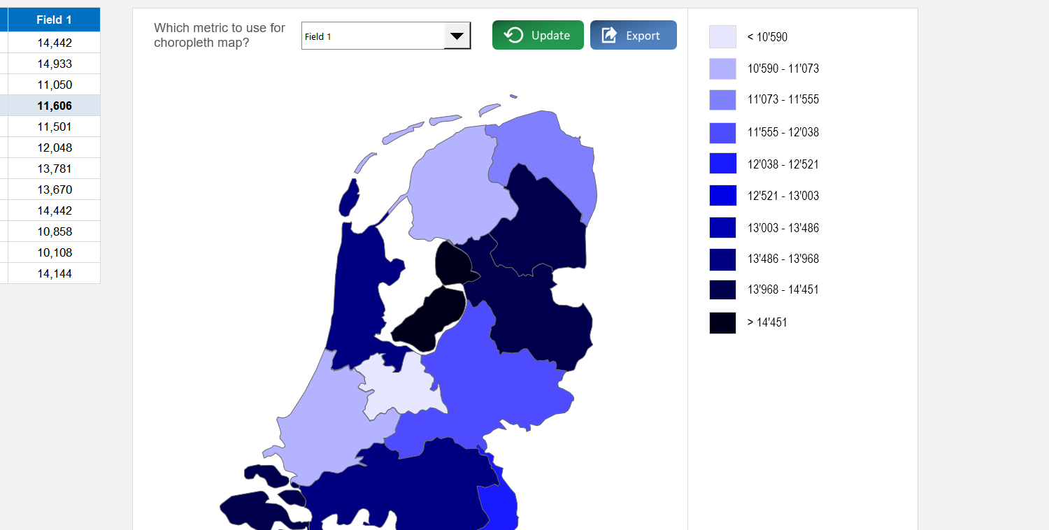 Netherlands Choropleth Map Excel Template Image 4