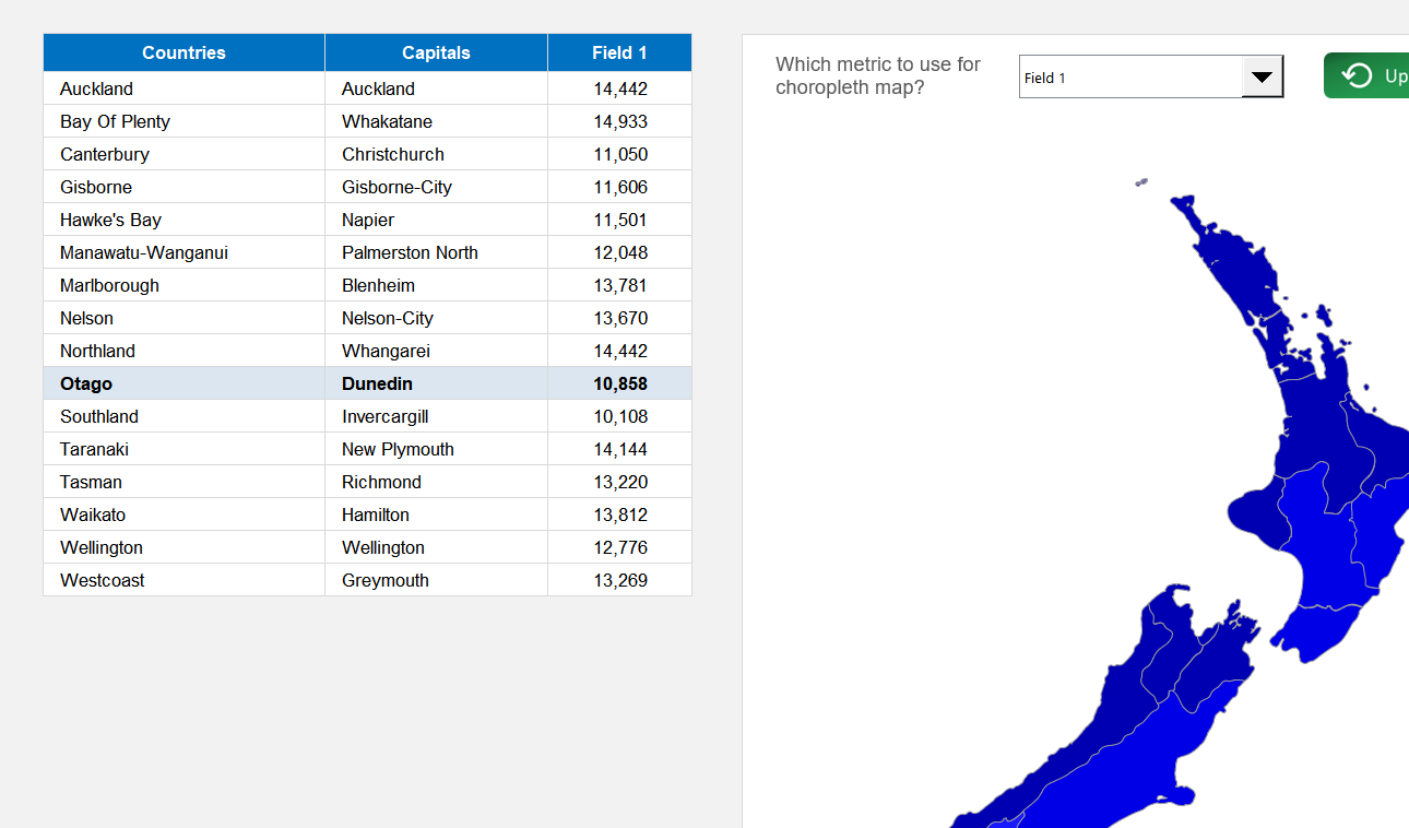 New Zealand Choropleth Map Excel Template Default Image thumbnail image