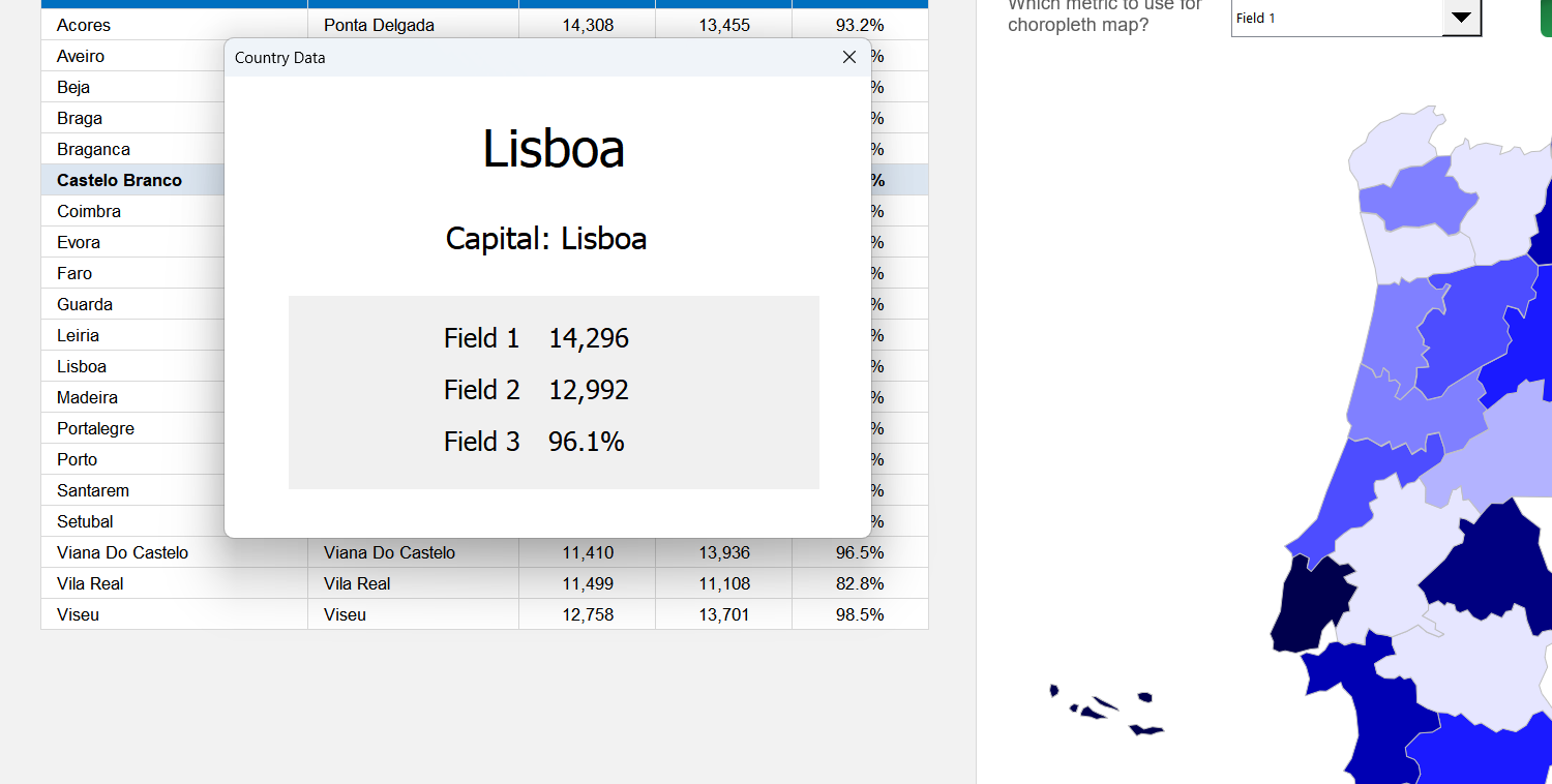 Portugal Choropleth Map Excel Template Image 5