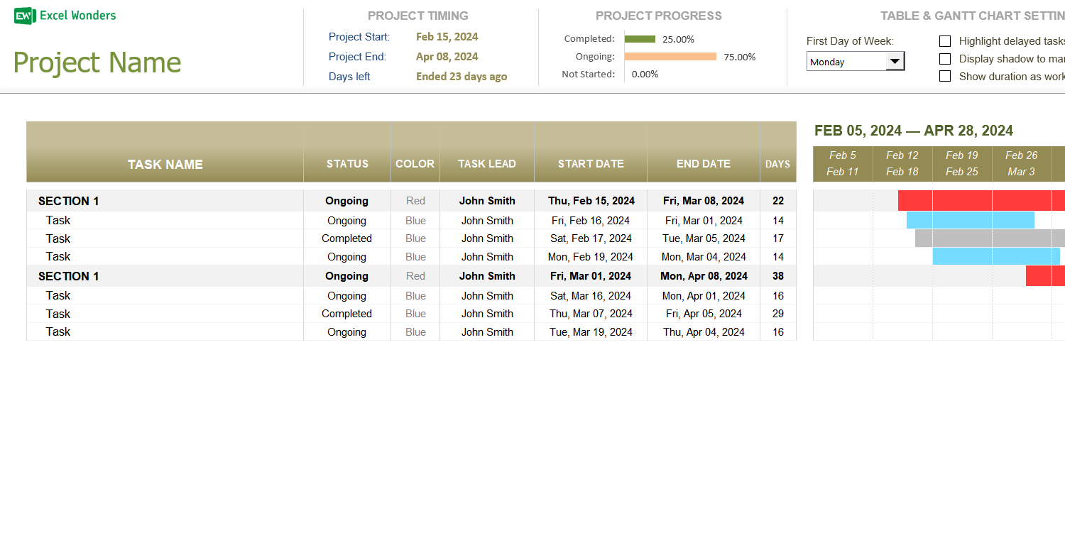 project-gantt-excel-template main image