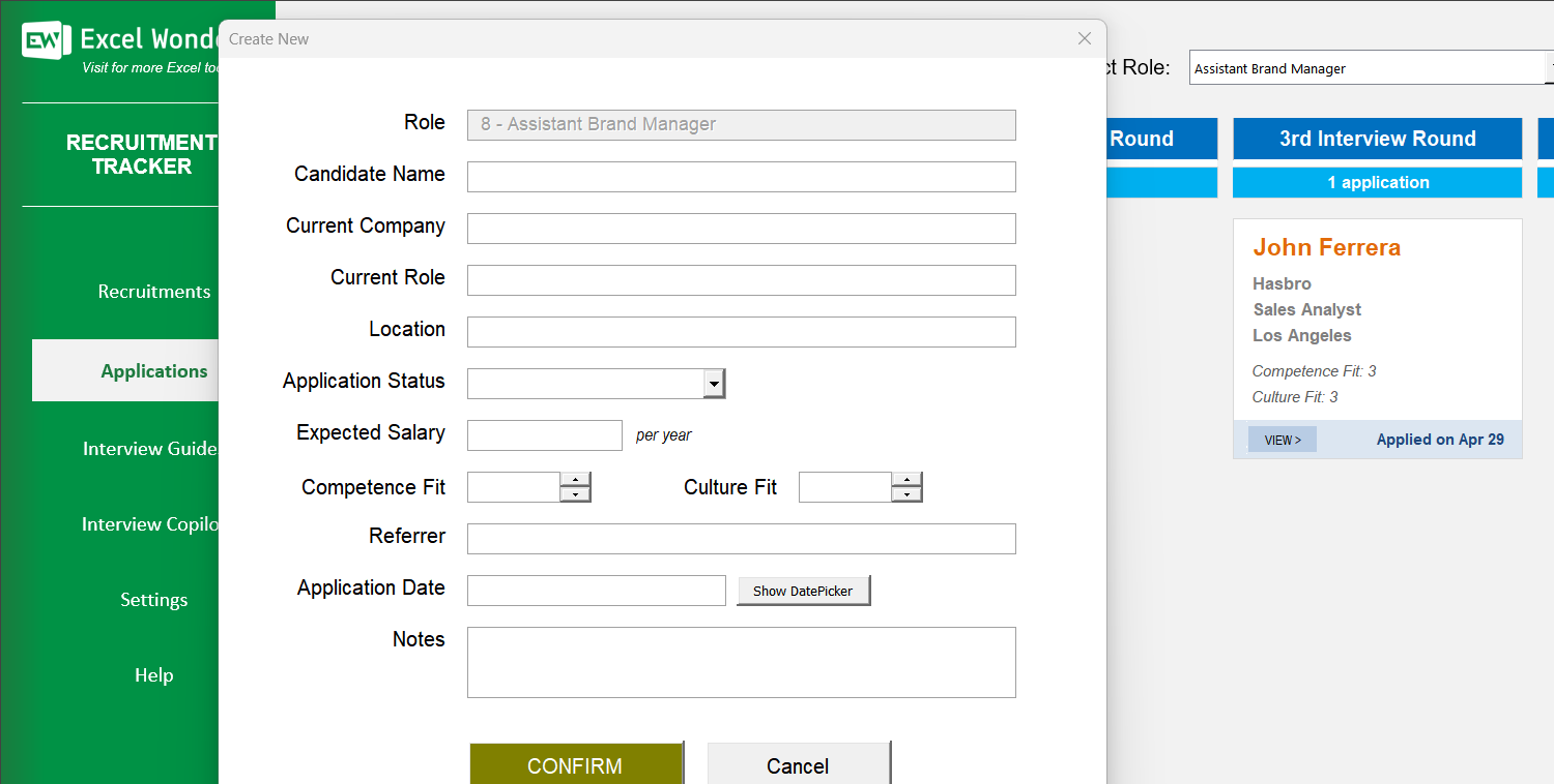 Recruitment Tracking Excel Template Image 3