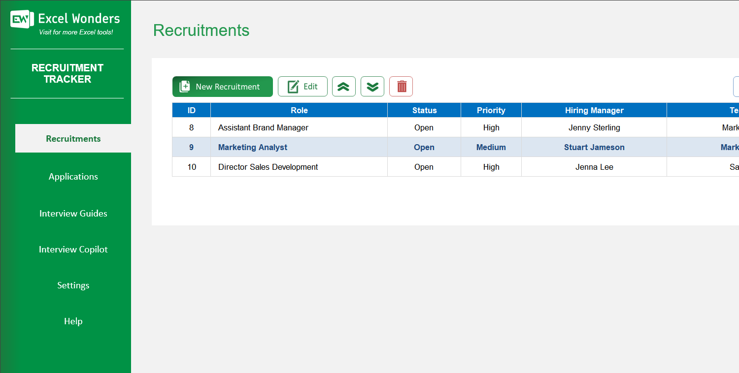 Recruitment Tracking Excel Template Image 4