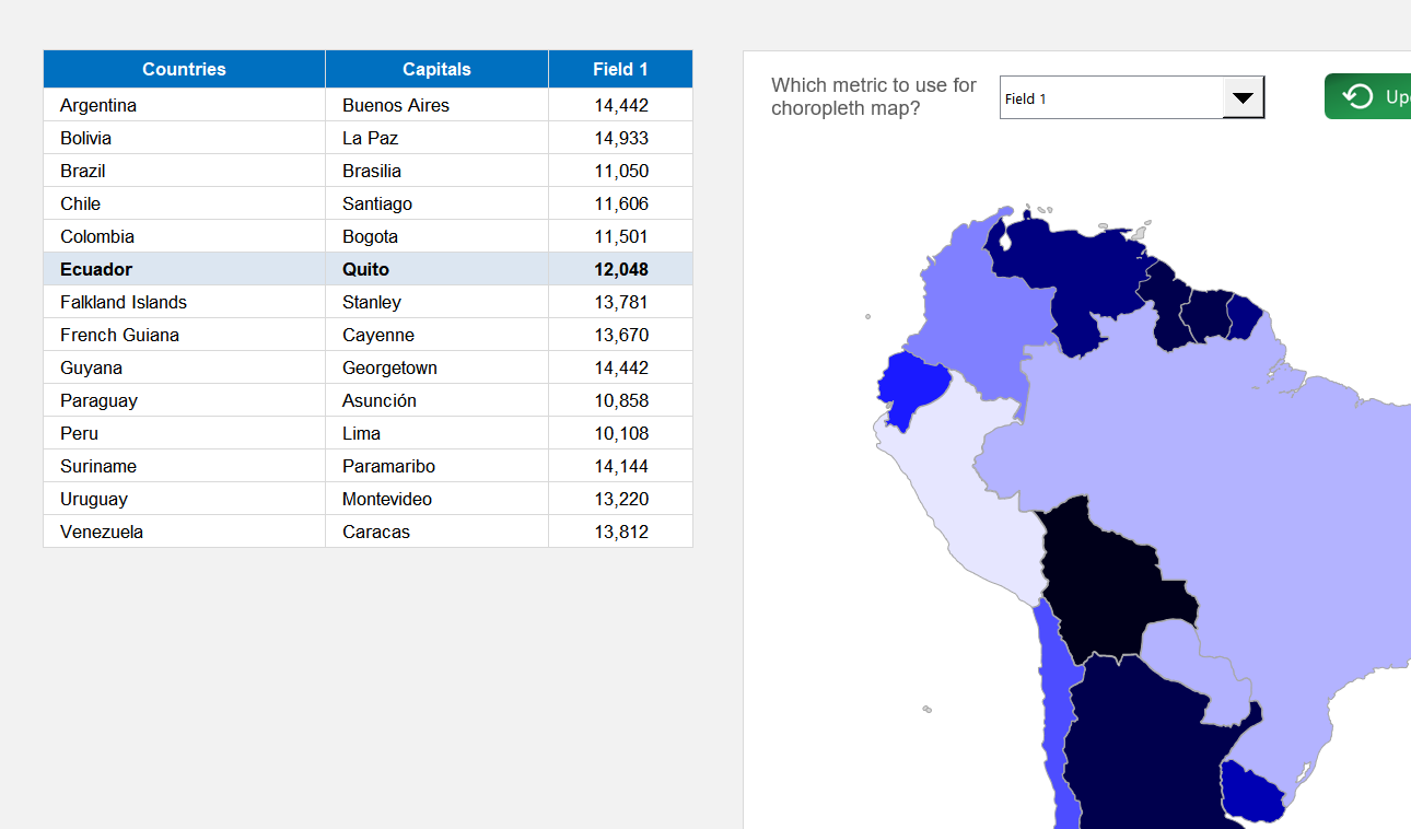 South America Choropleth Map Excel Template Default Image thumbnail image