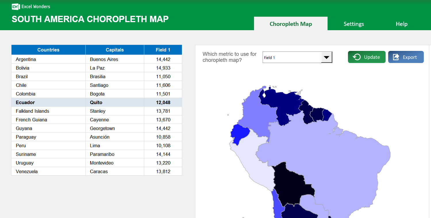 south-america-choropleth-map-excel-template main image