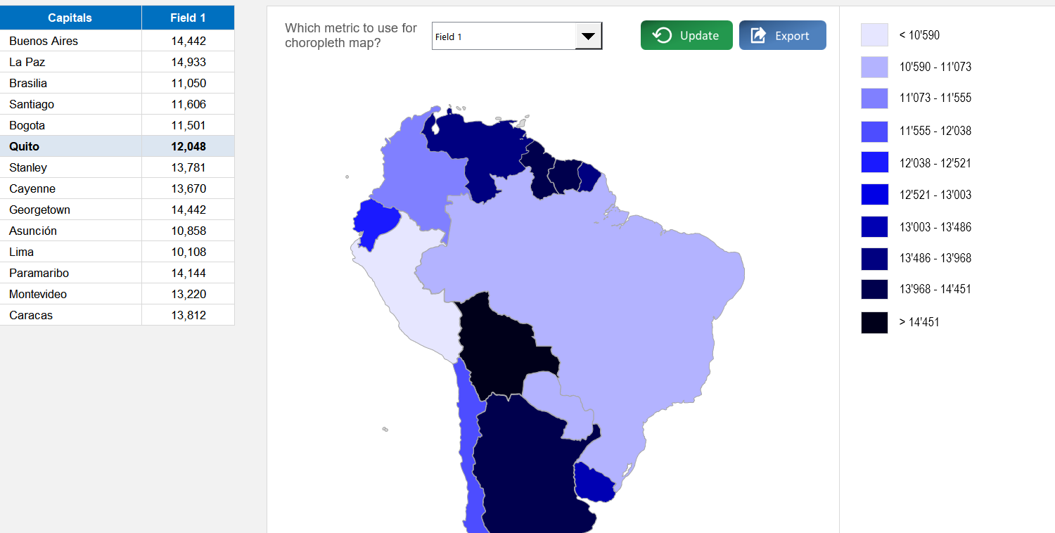 South America Choropleth Map Excel Template Image 4
