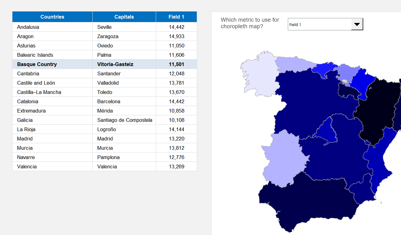 Spain Choropleth Map Excel Template Default Image thumbnail image