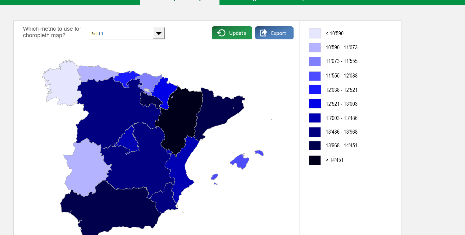 Spain Choropleth Map Excel Template Image 5