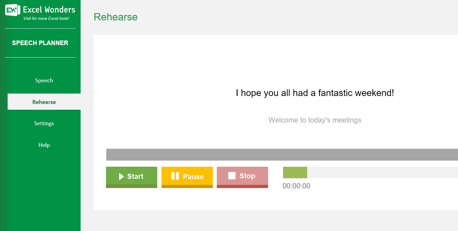 Speech Planner Excel Template Image 3
