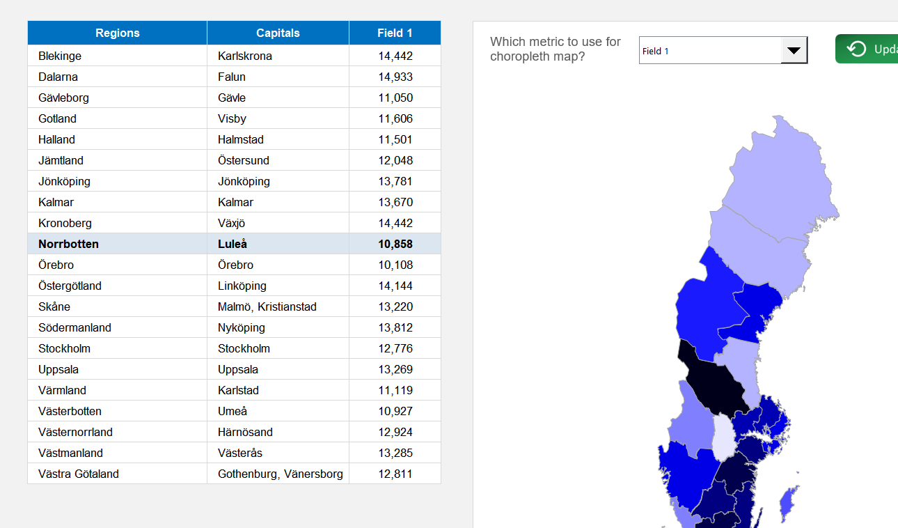 Sweden Choropleth Map Excel Template Default Image thumbnail image