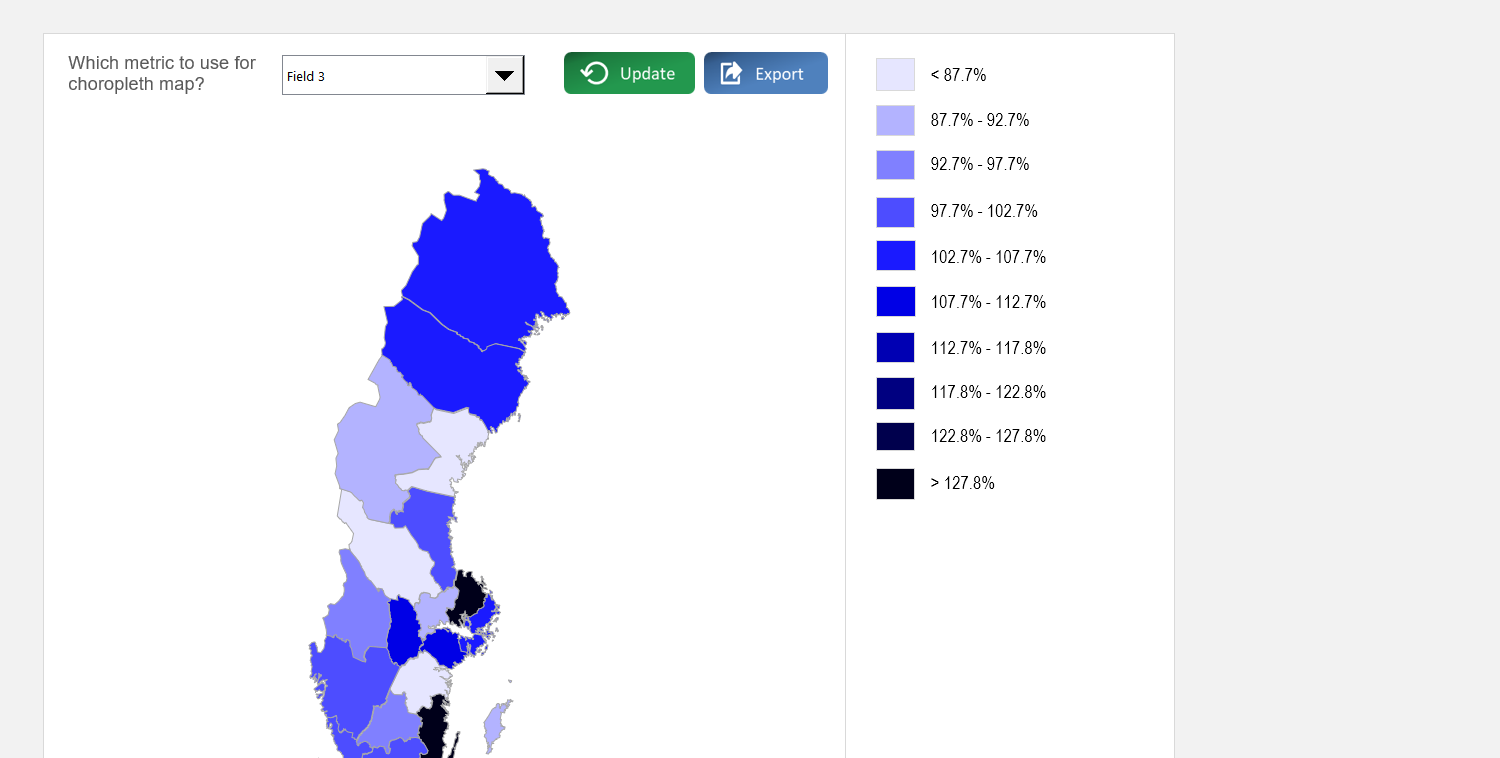 Sweden Choropleth Map Excel Template Image 3