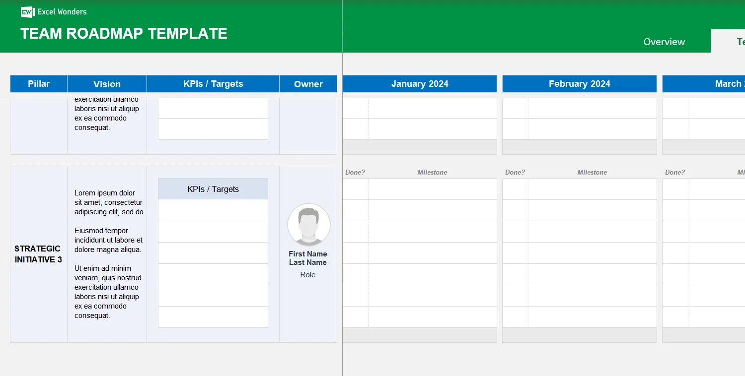 team-roadmap-excel-template main image