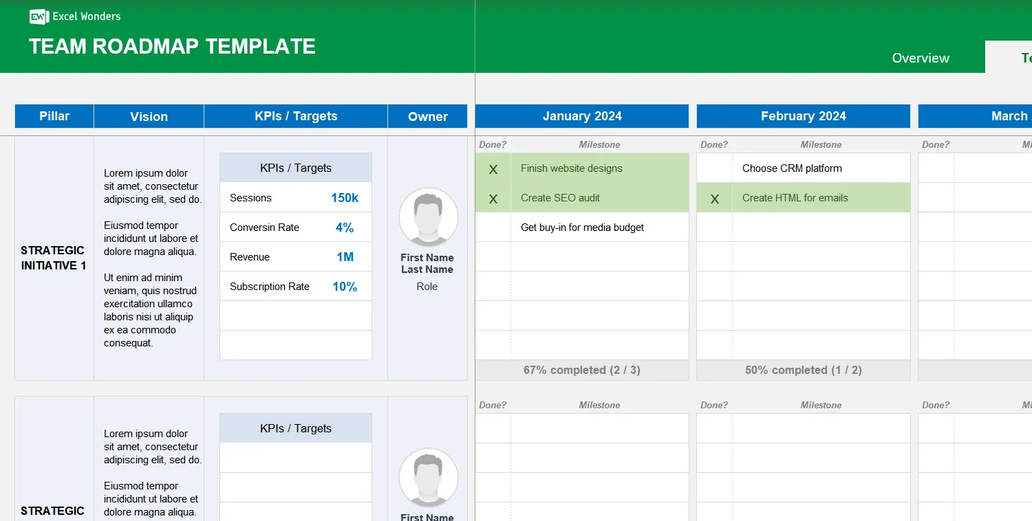 Team Roadmap Excel Template Image 4