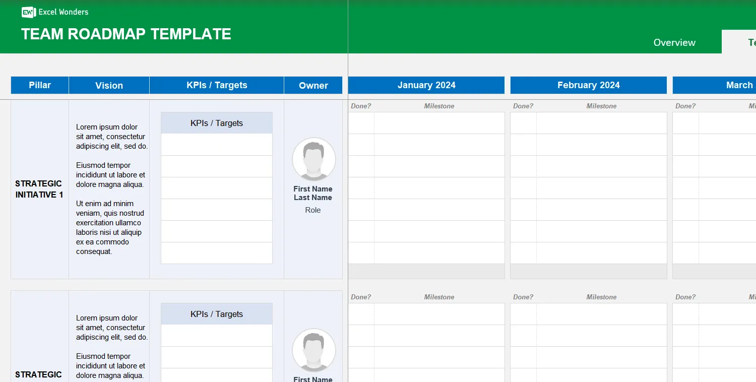Team Roadmap Excel Template Image 5