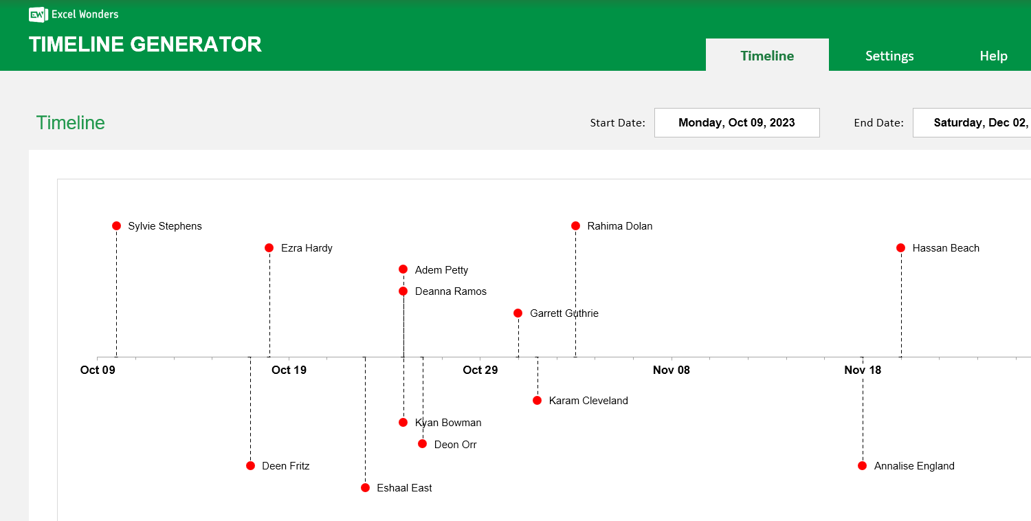 timeline-excel-template main image