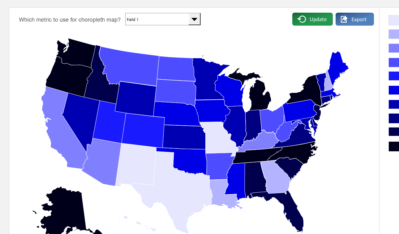 USA Choropleth Map Excel Template Default Image thumbnail image