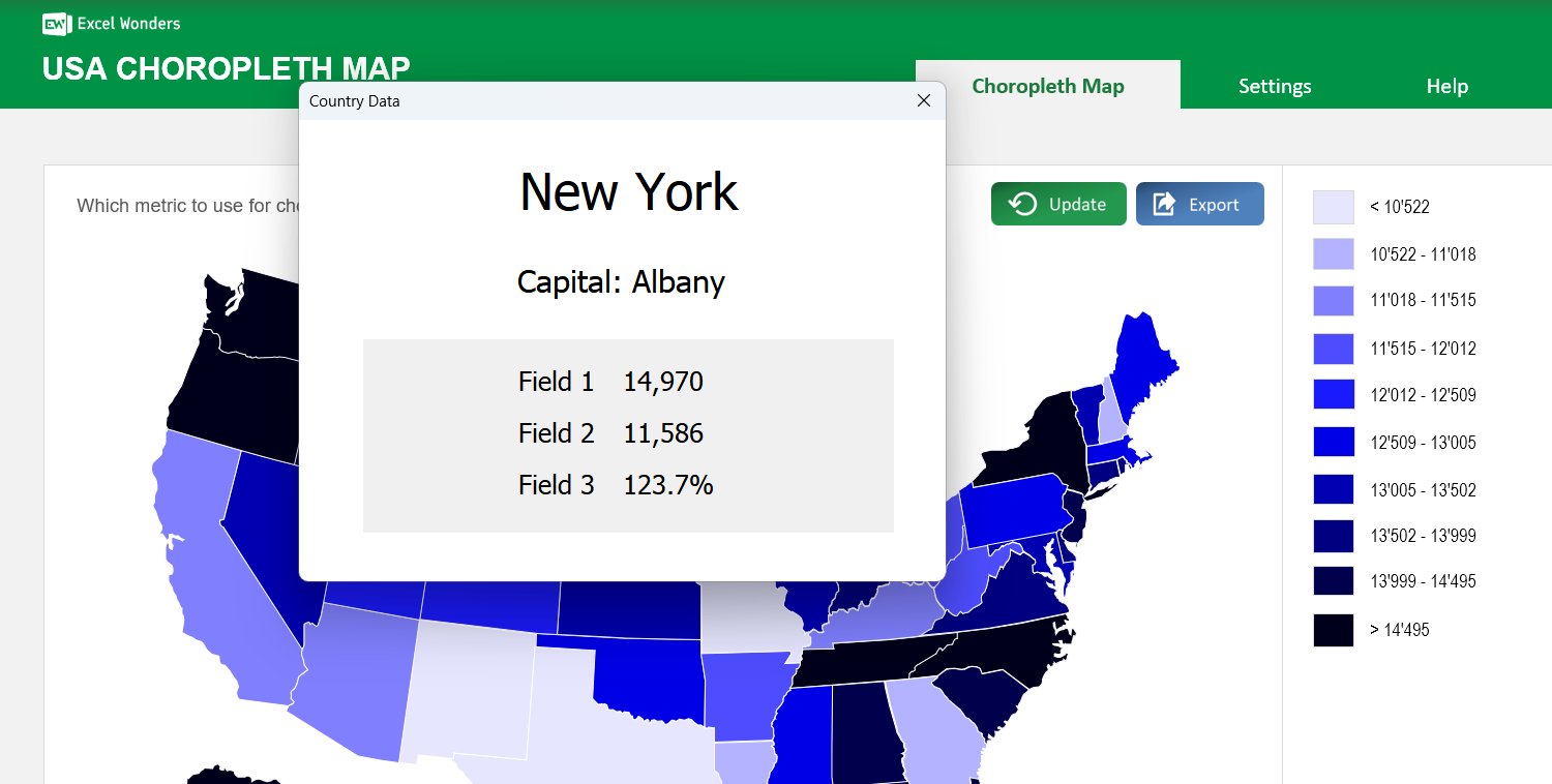 USA Choropleth Map Excel Template Image 3