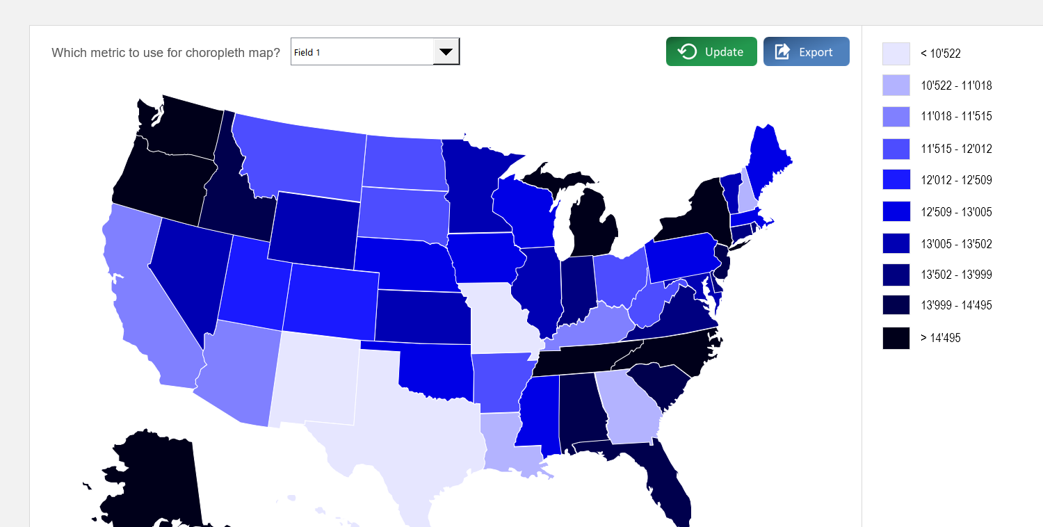 USA Choropleth Map Excel Template Image 4