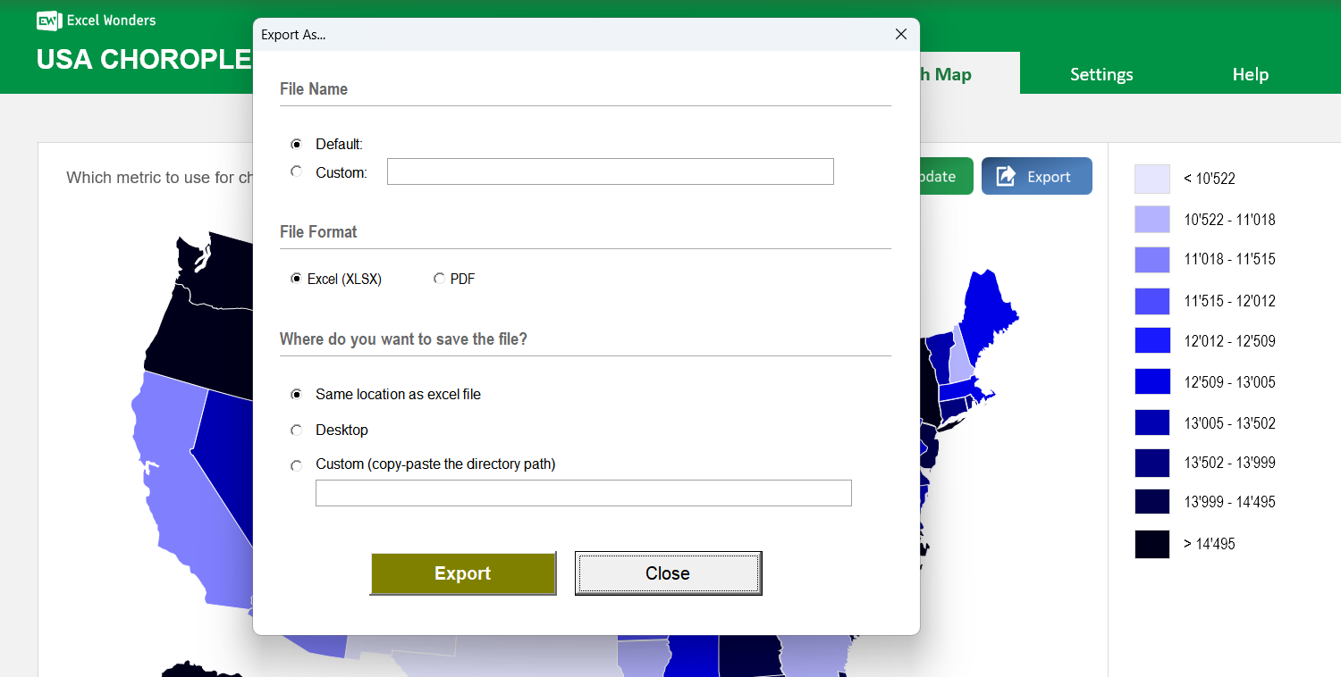 USA Choropleth Map Excel Template Image 5