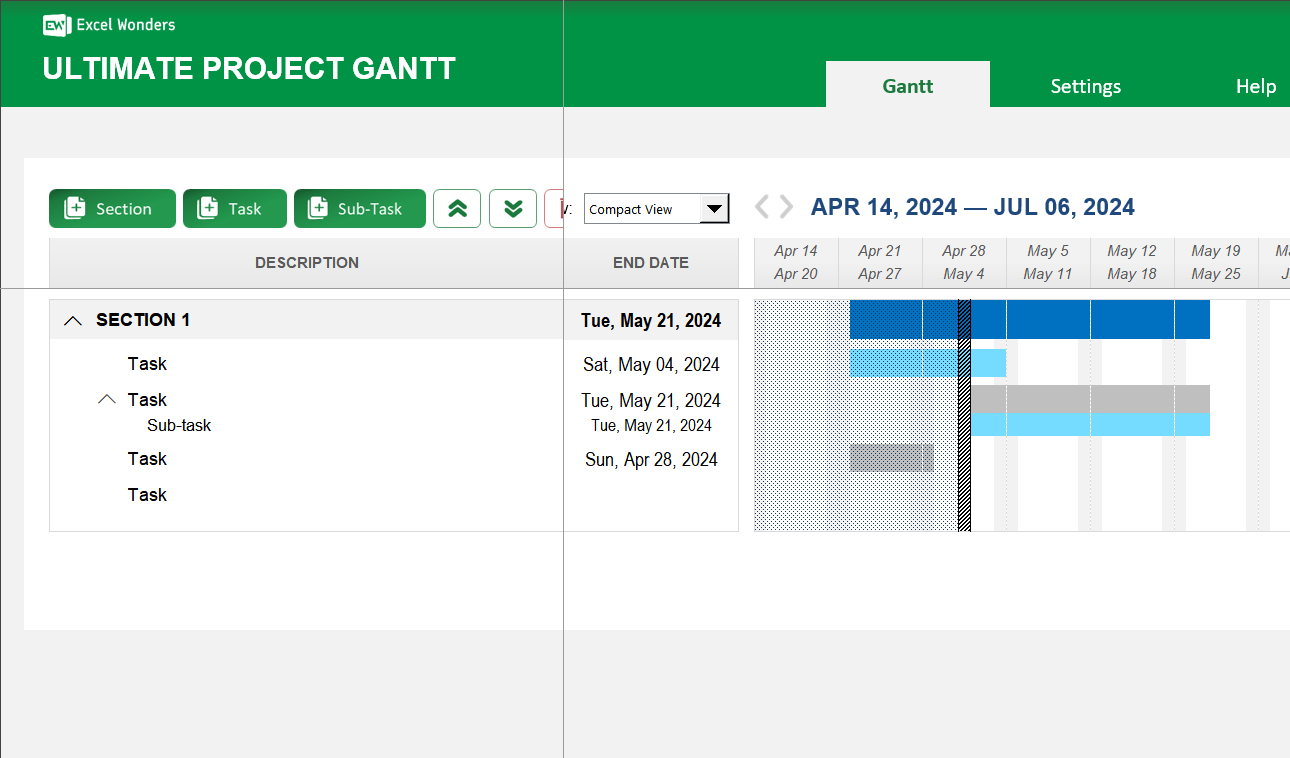Ultimate Project Gantt Excel Template Default Image thumbnail image
