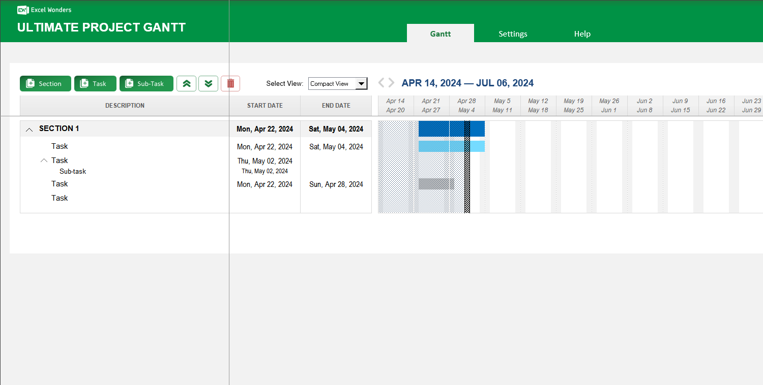 Ultimate Project Gantt Excel Template Image 4