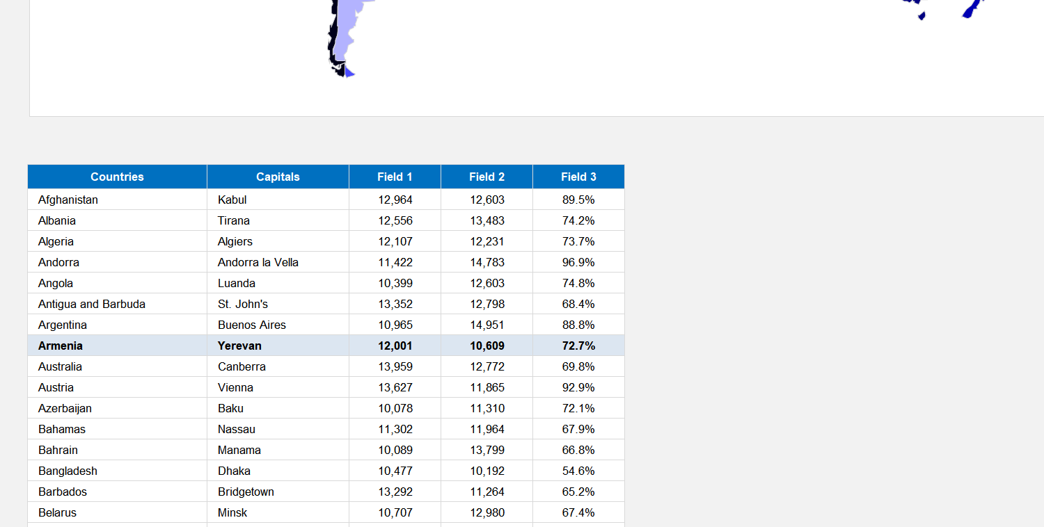 World Choropleth Map Excel Template Image 4