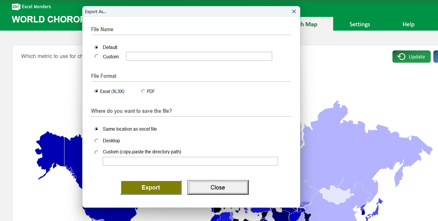 World Choropleth Map Excel Template Image 5