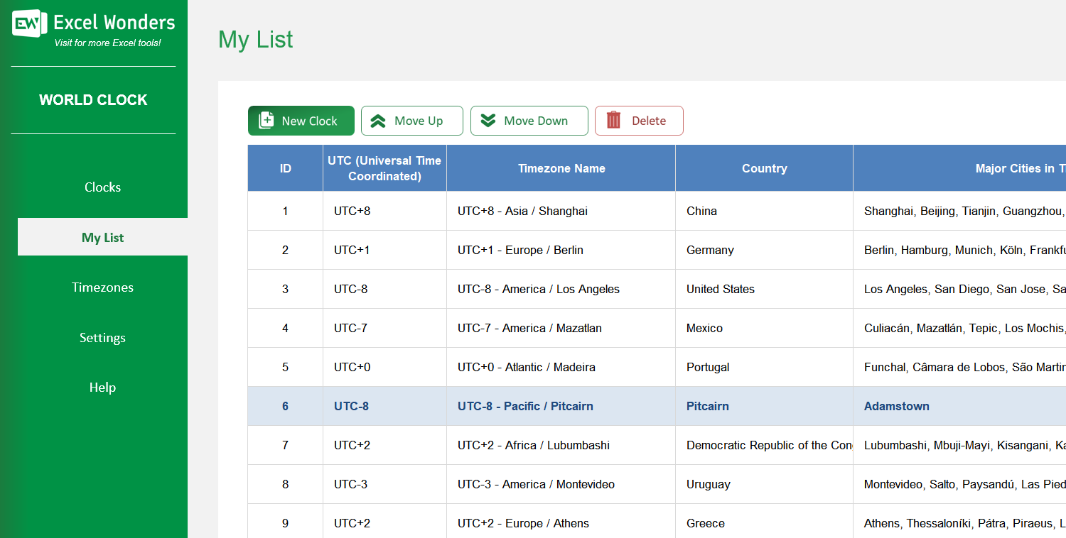 World Clock Excel Template Image 3